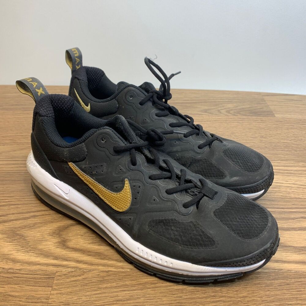 Nike Air Max Genome Sneakers DM7567-001 Black White Gold Shoes Lace-up Mens 7